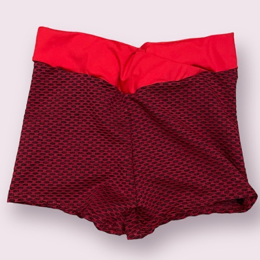 Red & Black Patterned SHEIN Biker Shorts Size Medium